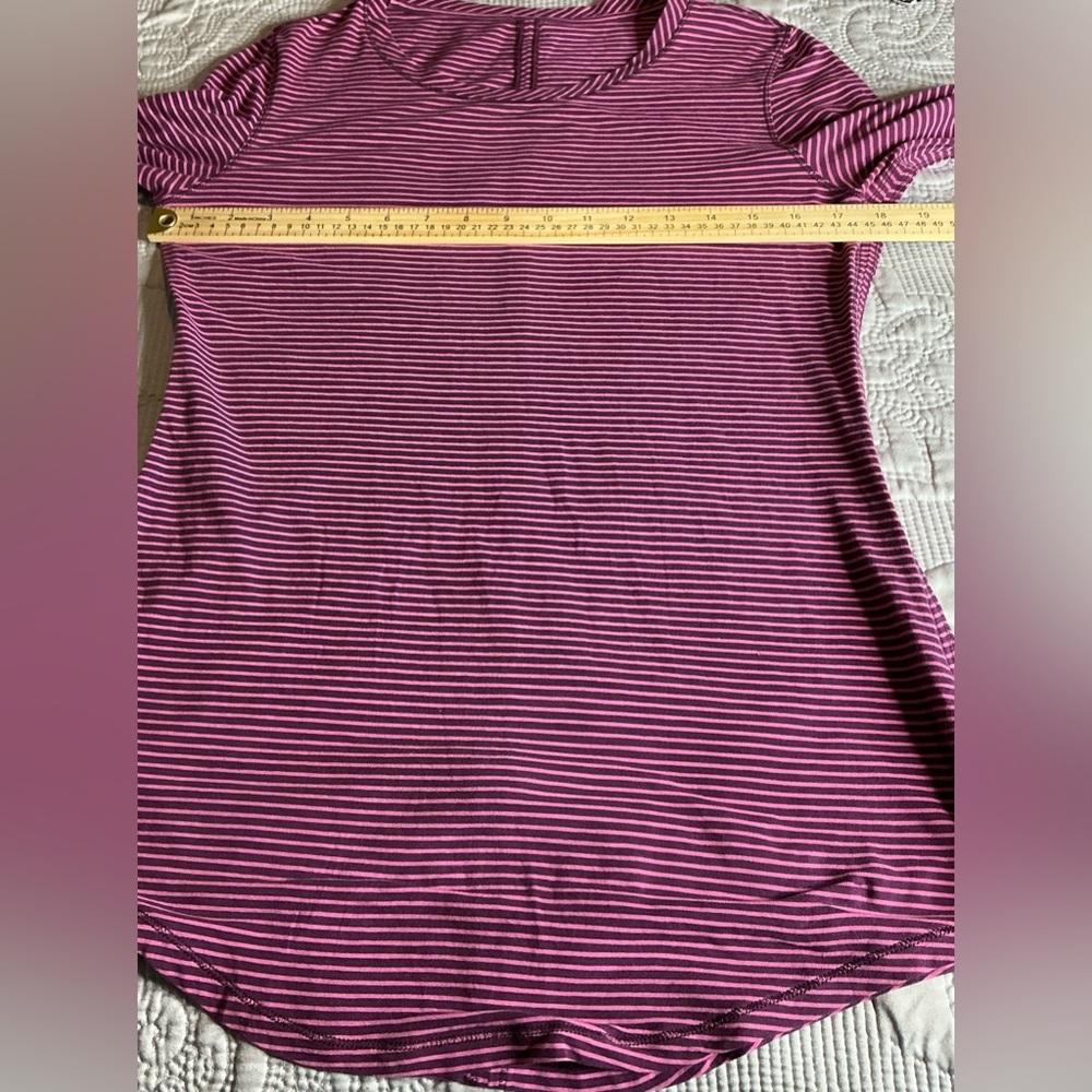 lululemon athletica purple and black striped Long Sleeve Top size M - Picture 6 of 7